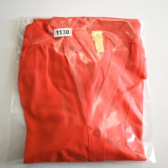 BEE STITCHED Coral Sheer Blouse 3/4 Sleeves - Size Medium - Picture 10 of 10